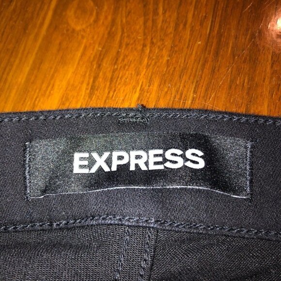 Express Womens Size 4R Black Stretch Midrise Legging Distressed Jeans Pants - Picture 9 of 11